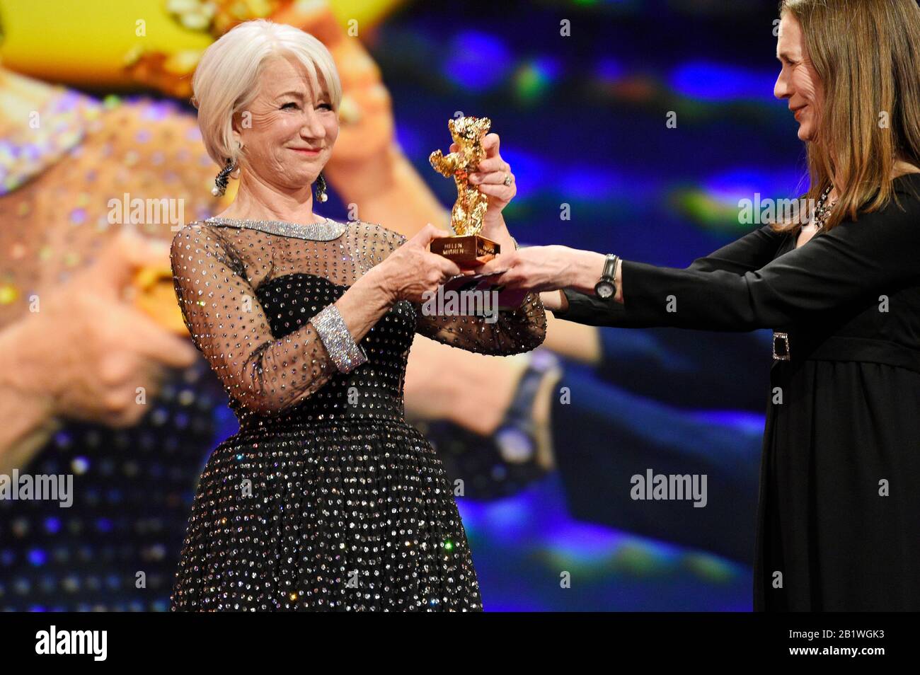 Berlin, Germany. 27th Feb, 2020. Helen Mirren and Mariette Rissenbeek attending the 'Honorary Golden Bear for Helen Mirren' Tribute at the 70th Berlin International Film Festival/Berlinale 2020 at Berlinale Palast on February 27, 2020 in Berlin, Germany. Credit: Geisler-Fotopress GmbH/Alamy Live News Stock Photo