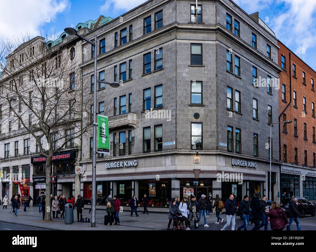 A Burger King Restaurant in O'Connell Street, Dublin, ireland Stock