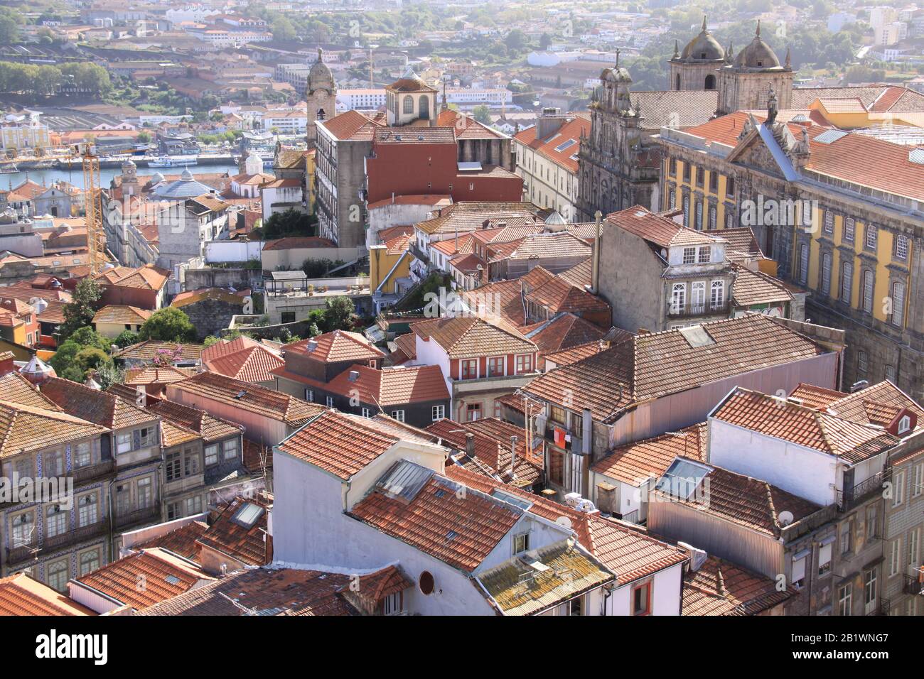 Panoramic view of city skyline from Clerigos Tower, Clerigos Church, Porto, PORTUGAL, PETER GRANT Stock Photo
