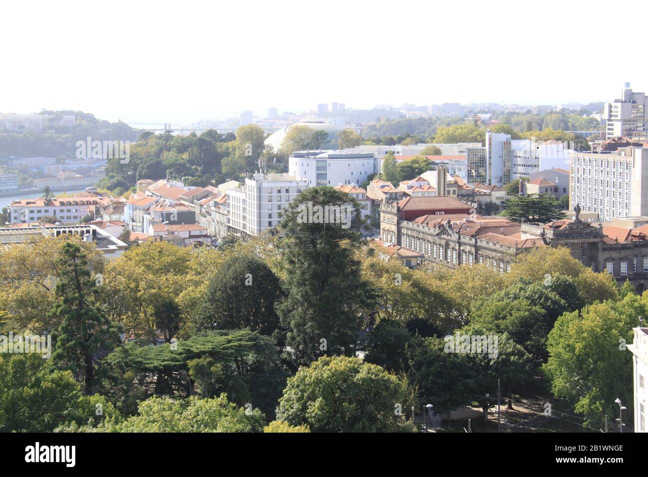 Panoramic view of city skyline from Clerigos Tower, Clerigos Church, Porto, PORTUGAL, PETER GRANT Stock Photo