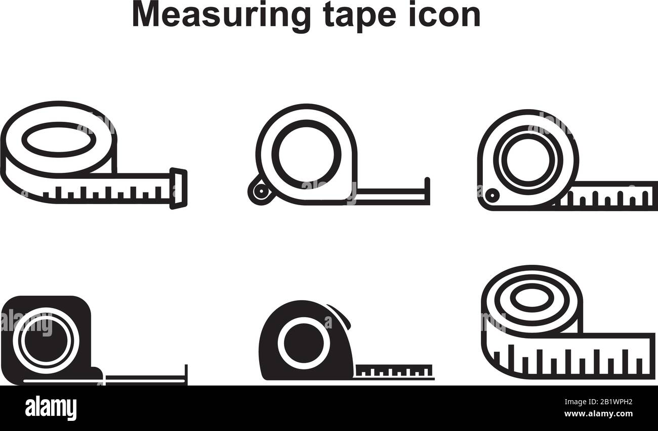 Measuring tape icon template black color editable. Measuring tape icon