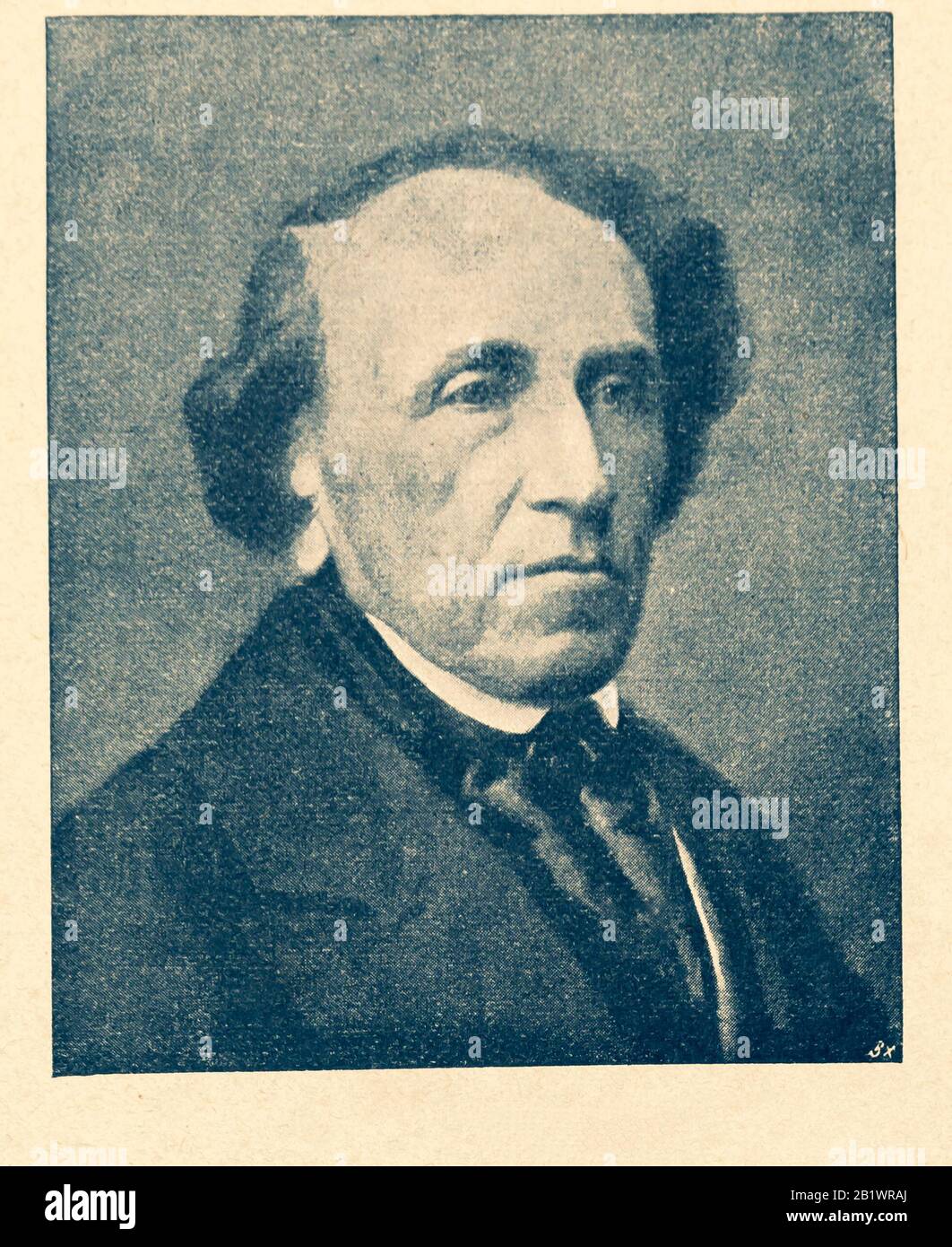 Giacomo Meyerbeer was a German opera composer of Jewish birth . Digital improved reproduction from Illustrated overview of the life of mankind in the 19th century, 1901 edition, Marx publishing house, St. Petersburg Stock Photo