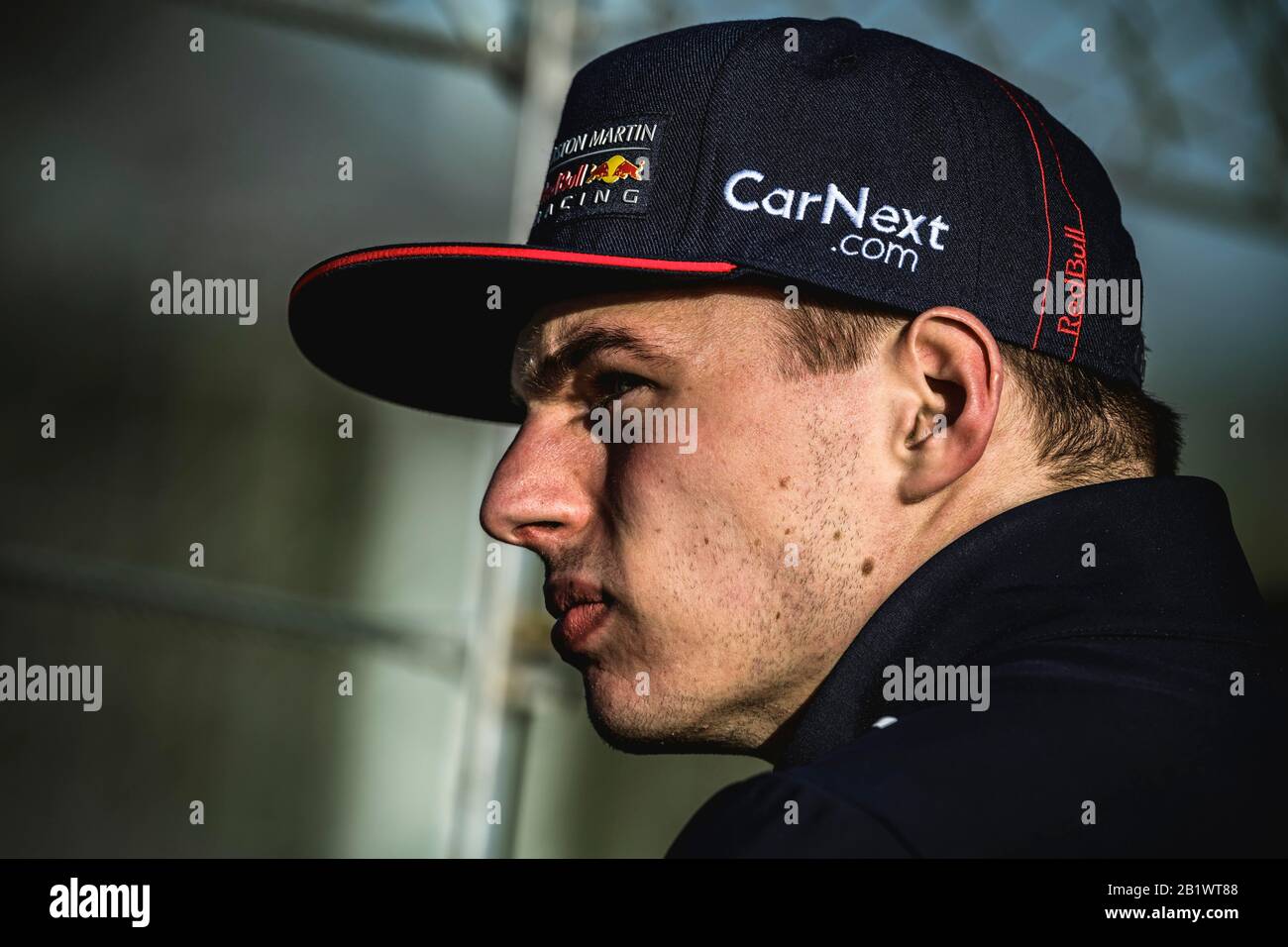 Barcelona, Spain. 27th Feb, 2020. MAX VERSTAPPEN (NED) from team Red Bull Racing observes the training of his team mate and the competition during the afternoon session at day five of the Formula One winter testing at Circuit de Catalunya Credit: Matthias Oesterle/Alamy Live News Stock Photo