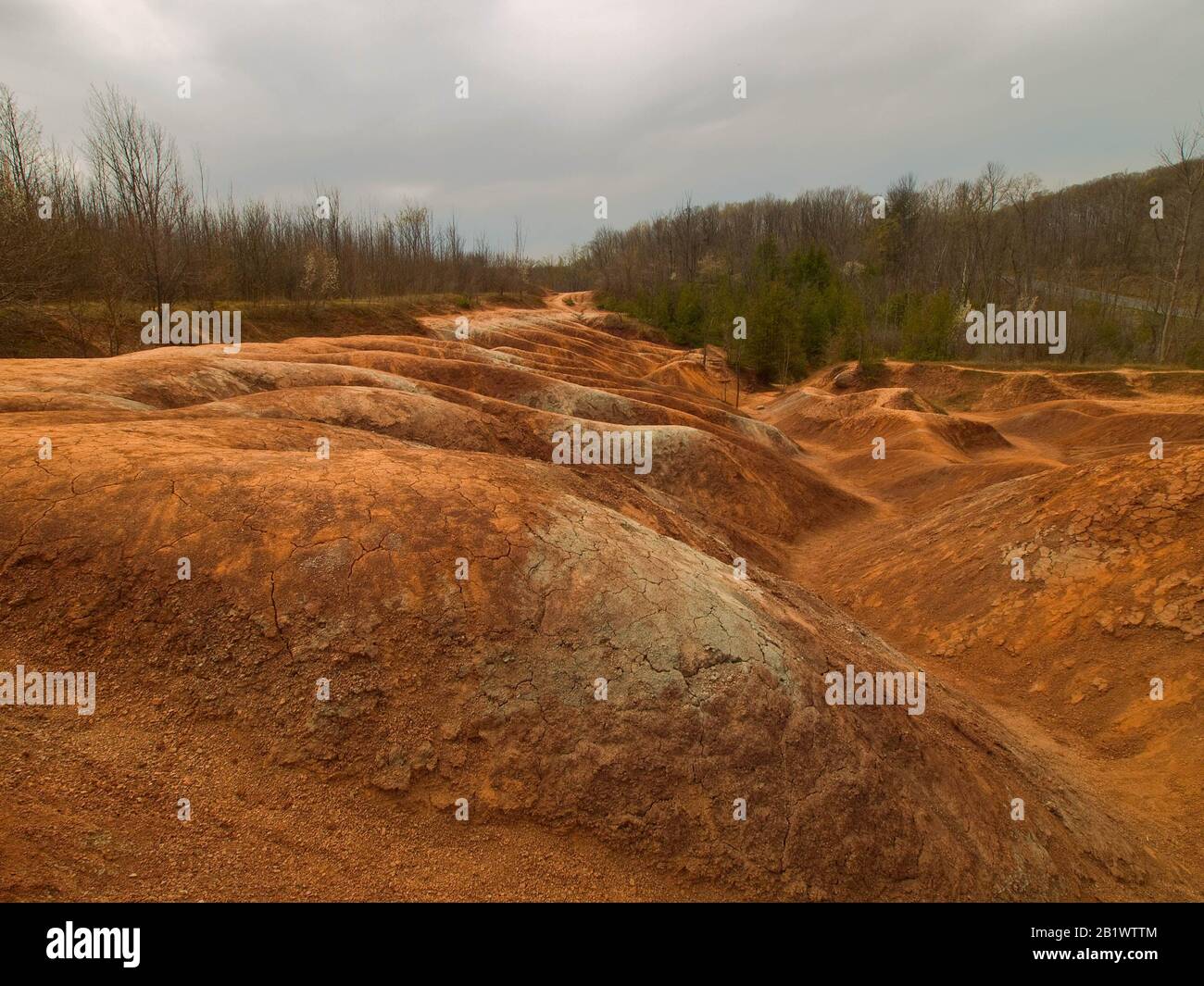 beautiful view of clay soil in a quarry Stock Photo