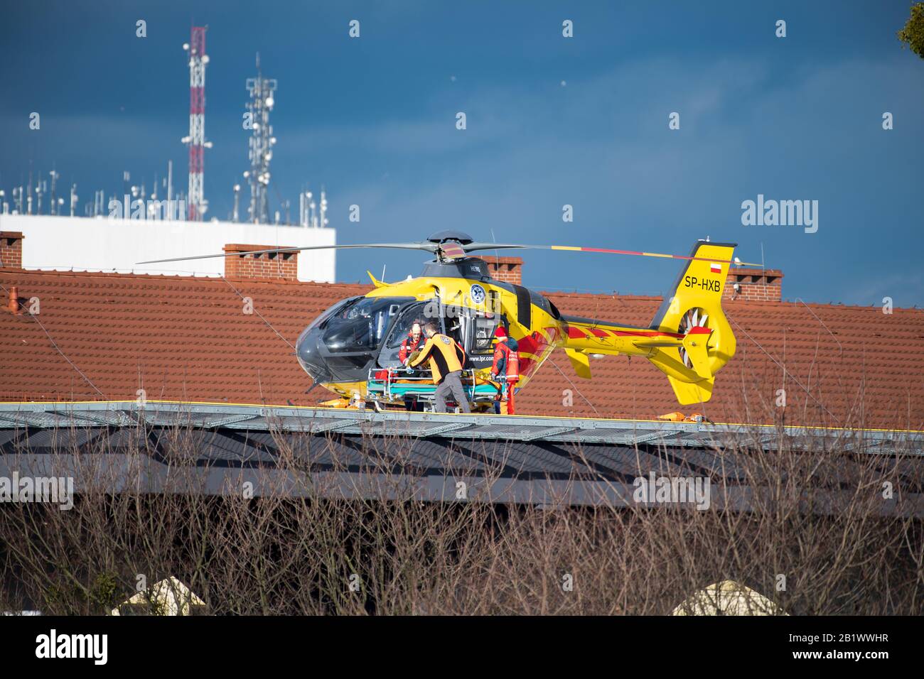 Eurocopter EC 135 helicopter of Polish Lotnicze Pogotowie Ratunkowe in Gdansk, Poland. February 26th 2020 © Wojciech Strozyk / Alamy Stock Photo Stock Photo