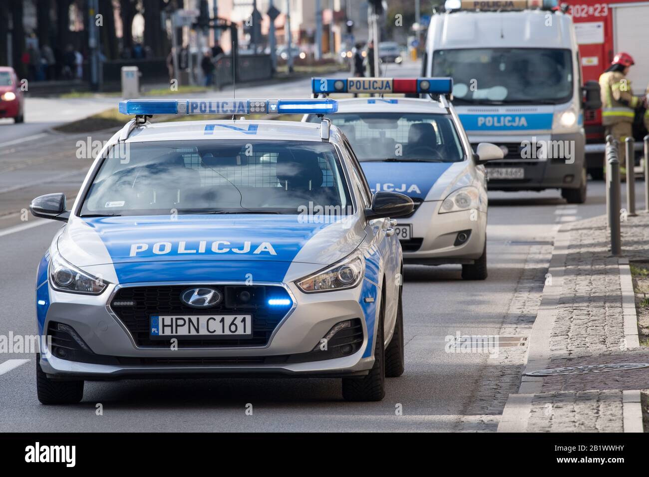 Polish traffic police car in Gdansk, Poland February 26th 2020