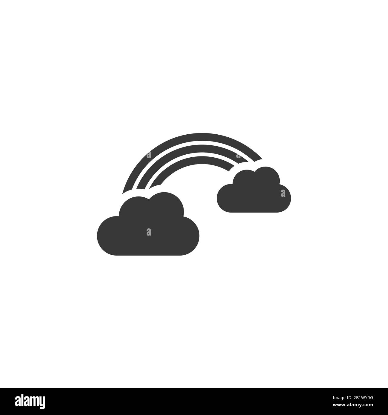 Rainbow and clouds. Isolated icon. Weather glyph vector illustration ...