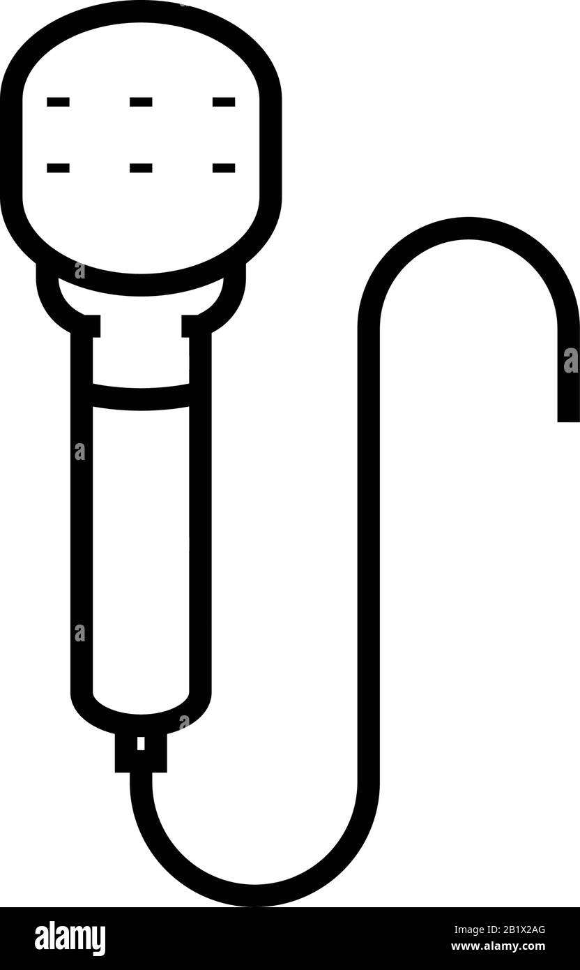 Microphone line icon, concept sign, outline vector illustration, linear ...