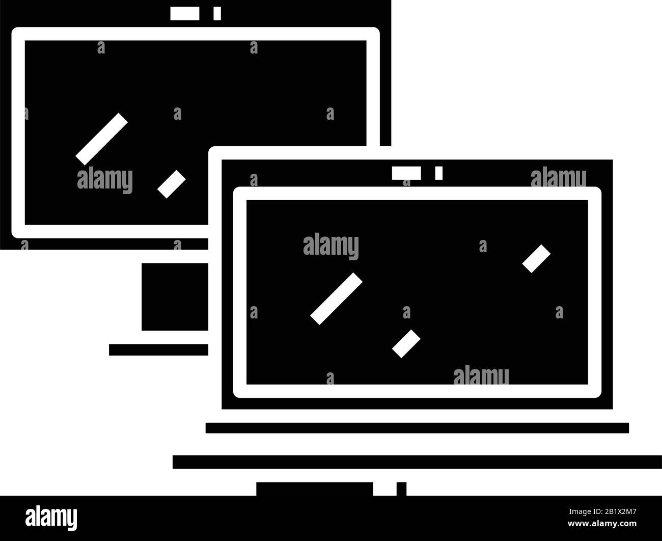Computers black icon, concept illustration, vector flat symbol, glyph sign. Stock Vector
