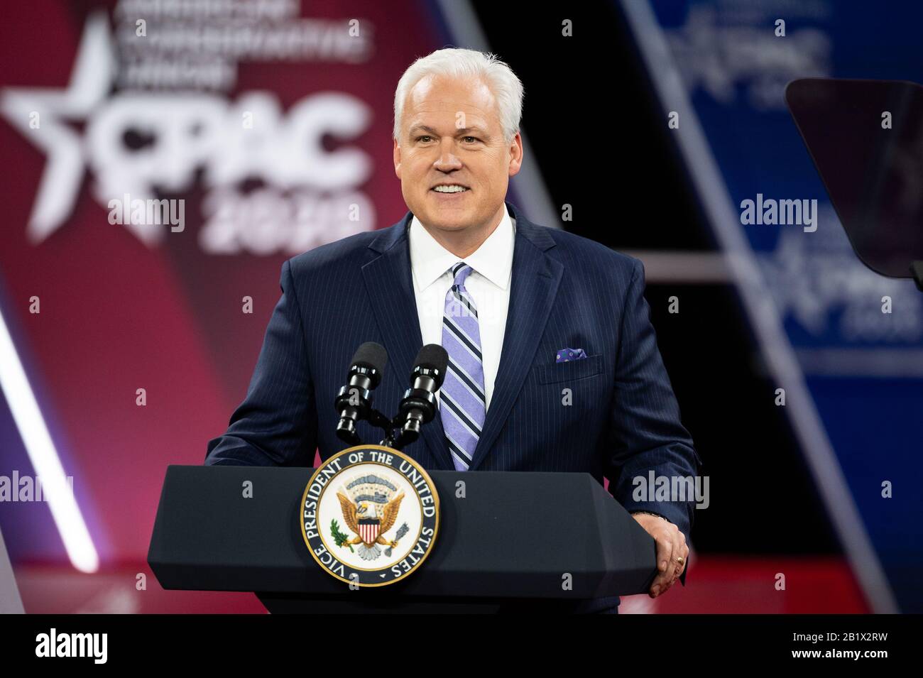 Matt Schlapp, Chairman, American Conservative Union speaks during the Conservative Political Action Conference (CPAC) in Oxon Hill. Stock Photo