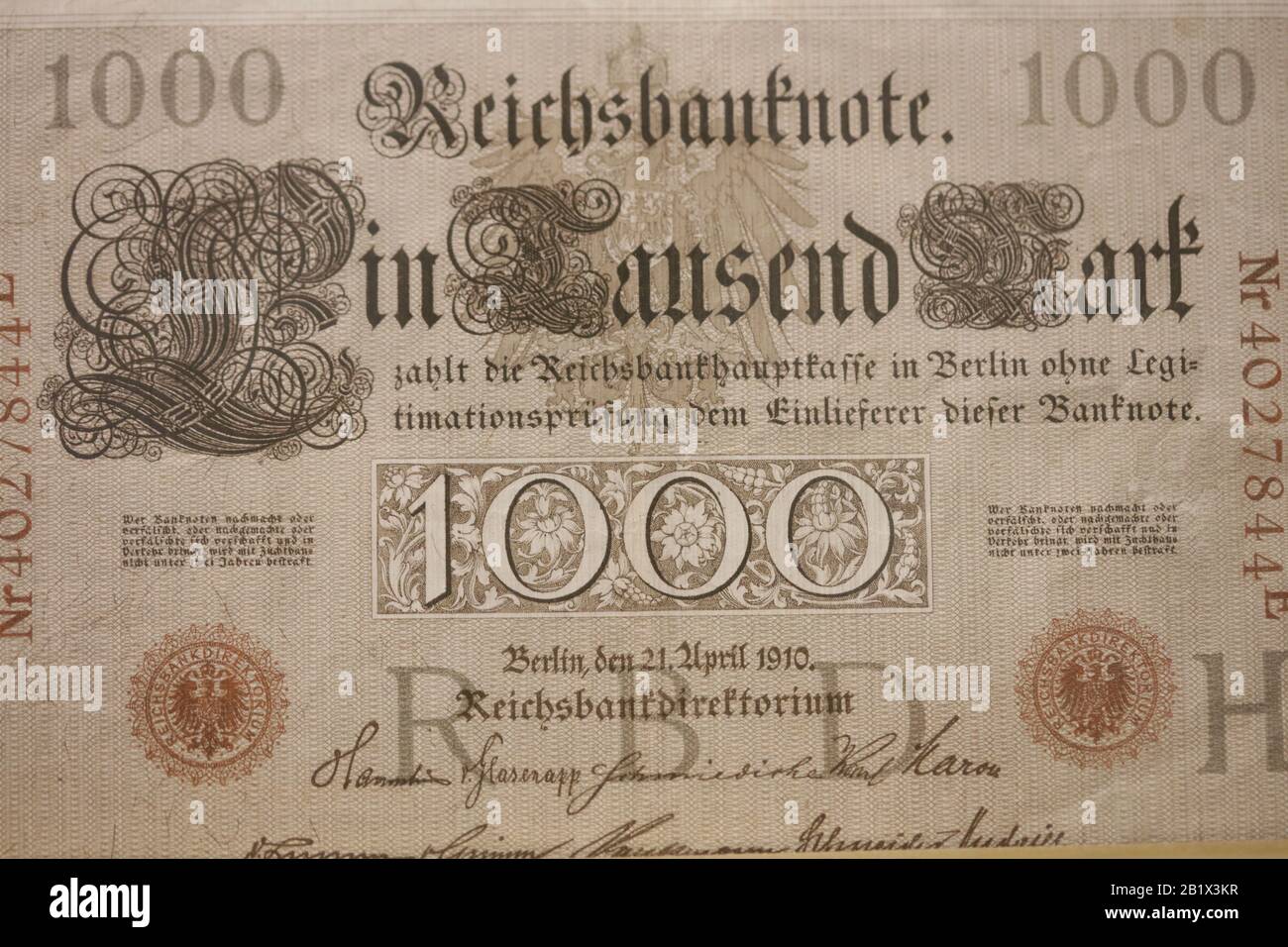 Old original german money macro background fifty megapixels stock ...