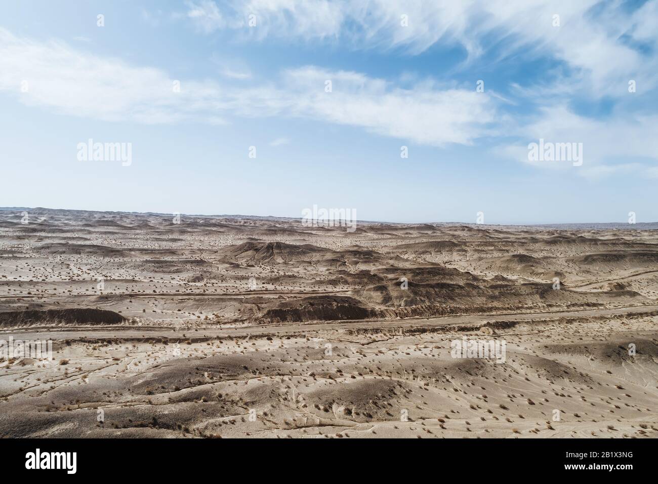 aerial view of the dry land in Qinghai, China Stock Photo