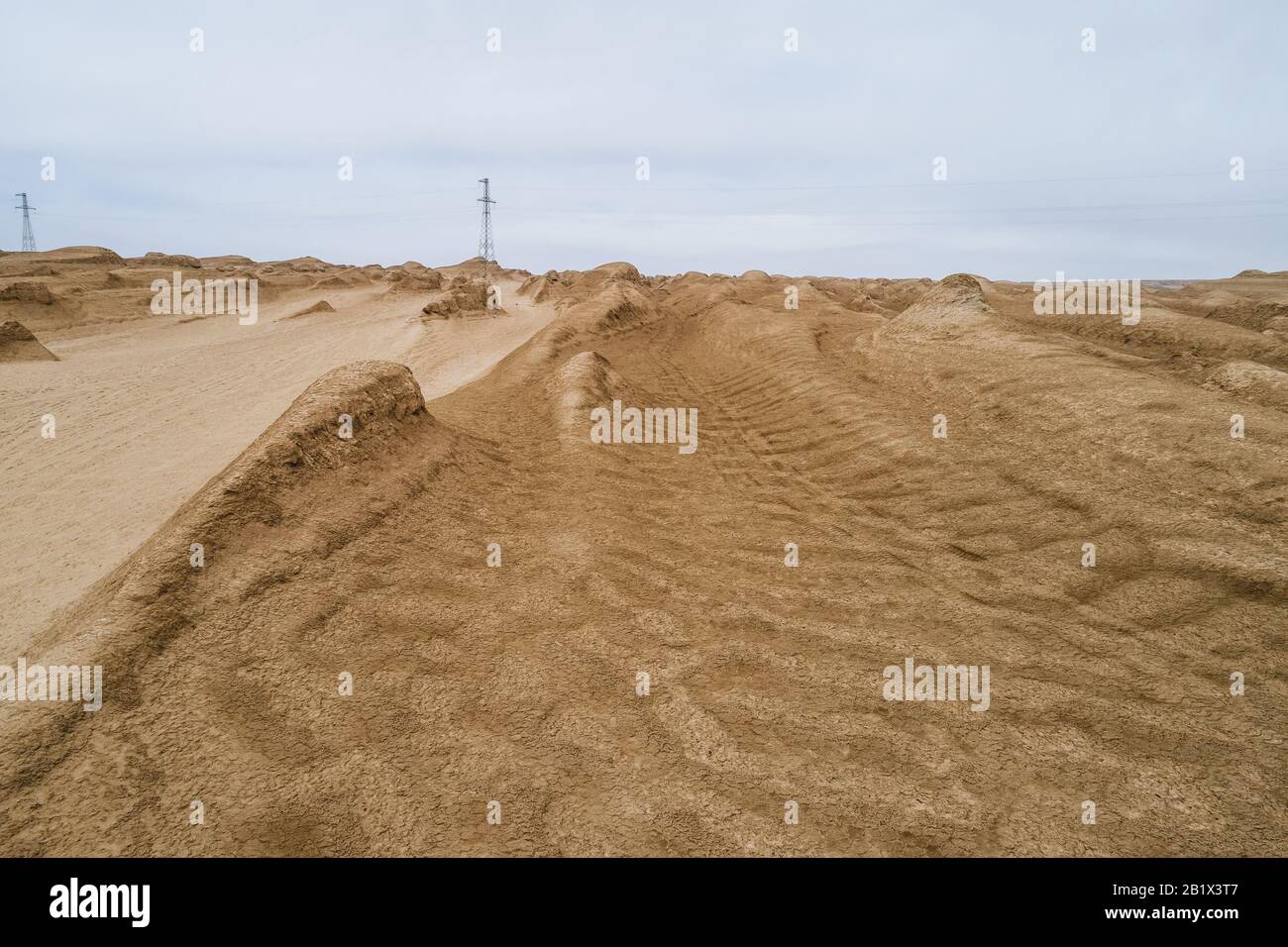 aerial view of the dry land in Qinghai, China Stock Photo