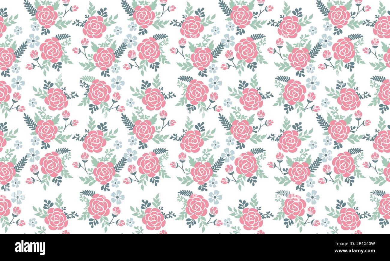 Floral pattern background for spring, with leaf and floral modern ...