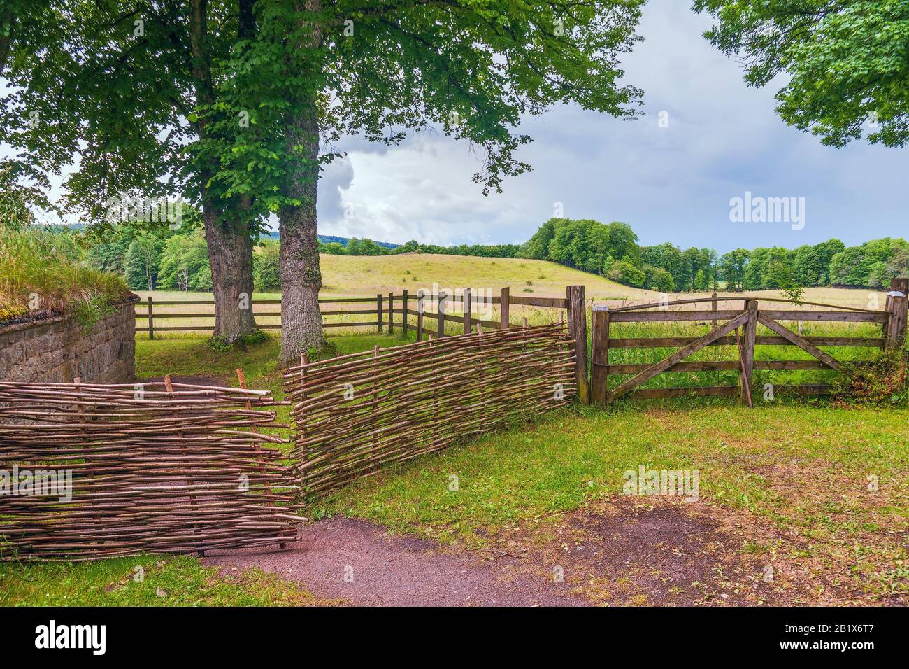 Rural Landscape in Varnhem. Skara Municipality. Vastra Gotaland County. Sweden Stock Photo