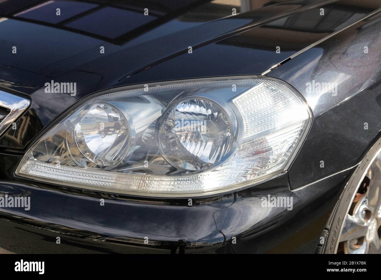 Head lights of a sport car., Front lights of a sport car Stock Photo
