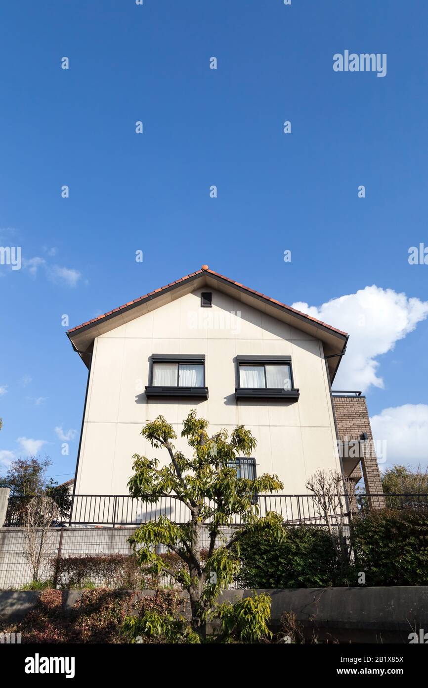 Beautiful modern design house home with blue sky Stock Photo - Alamy