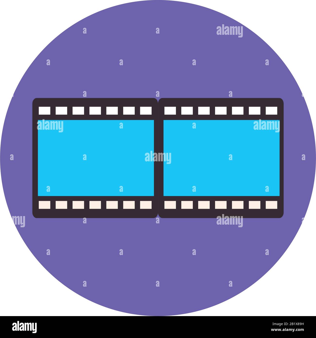 Movie strip flat block style icon design, Cinema video film media ...