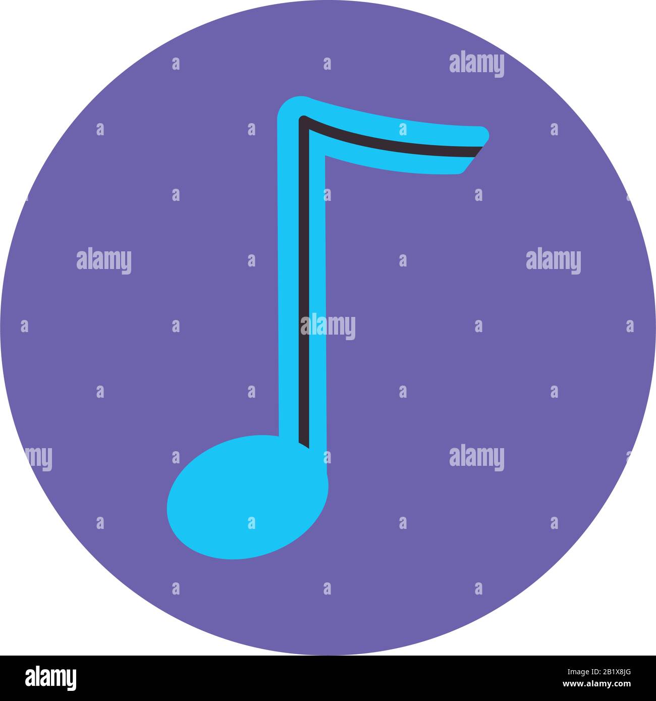 Note flat block style icon design, Music sound melody song musical art ...