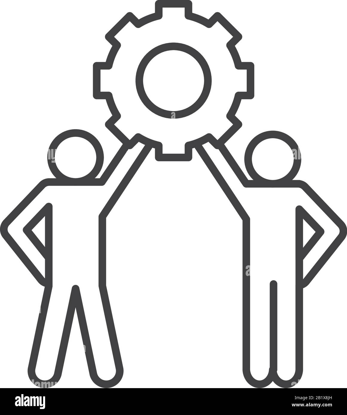 Avatars with gear line style icon design of Person profile social ...