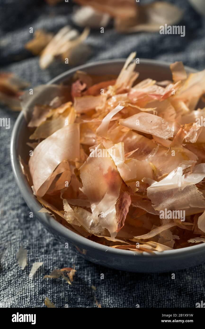Organic Dried Japaense Dried Bonito Flakes in a Bowl Stock Photo Alamy