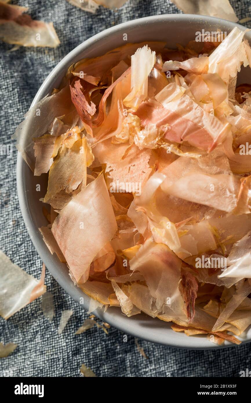 Organic Dried Japaense Dried Bonito Flakes in a Bowl Stock Photo Alamy