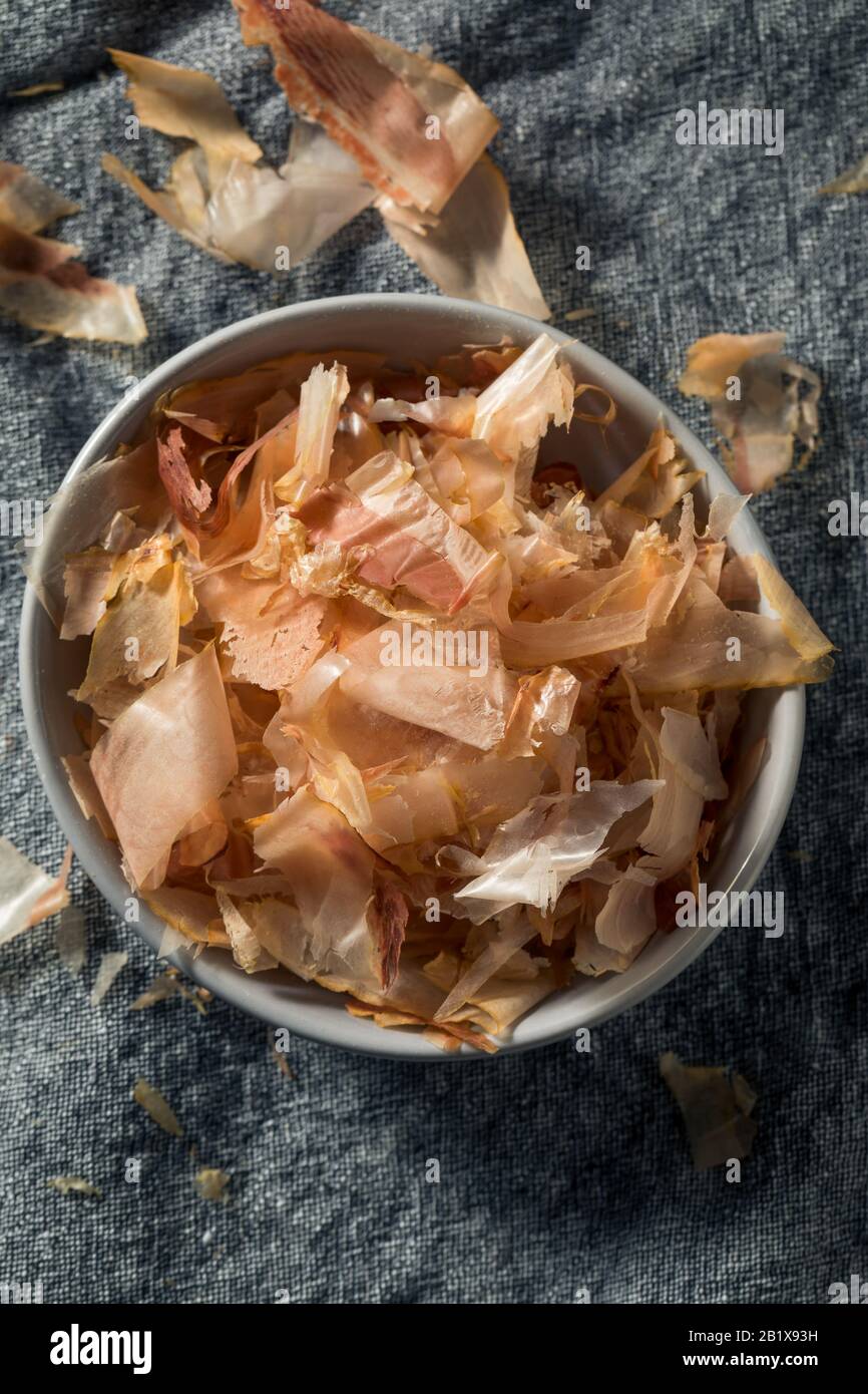 Organic Dried Japaense Dried Bonito Flakes in a Bowl Stock Photo Alamy