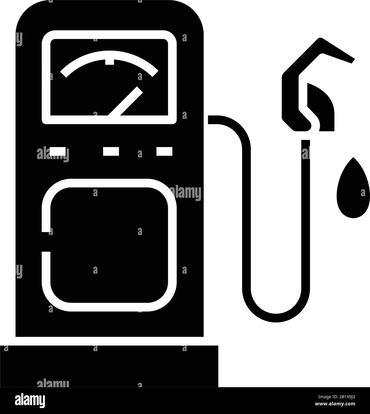 Petrol pump black icon, concept illustration, vector flat symbol, glyph ...