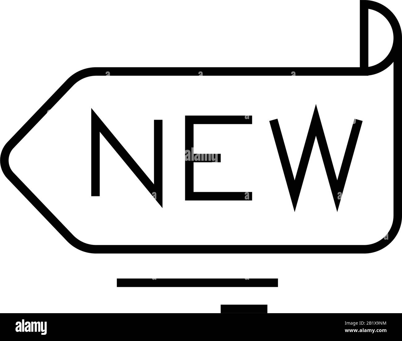 Label line icon, concept sign, outline vector illustration, linear