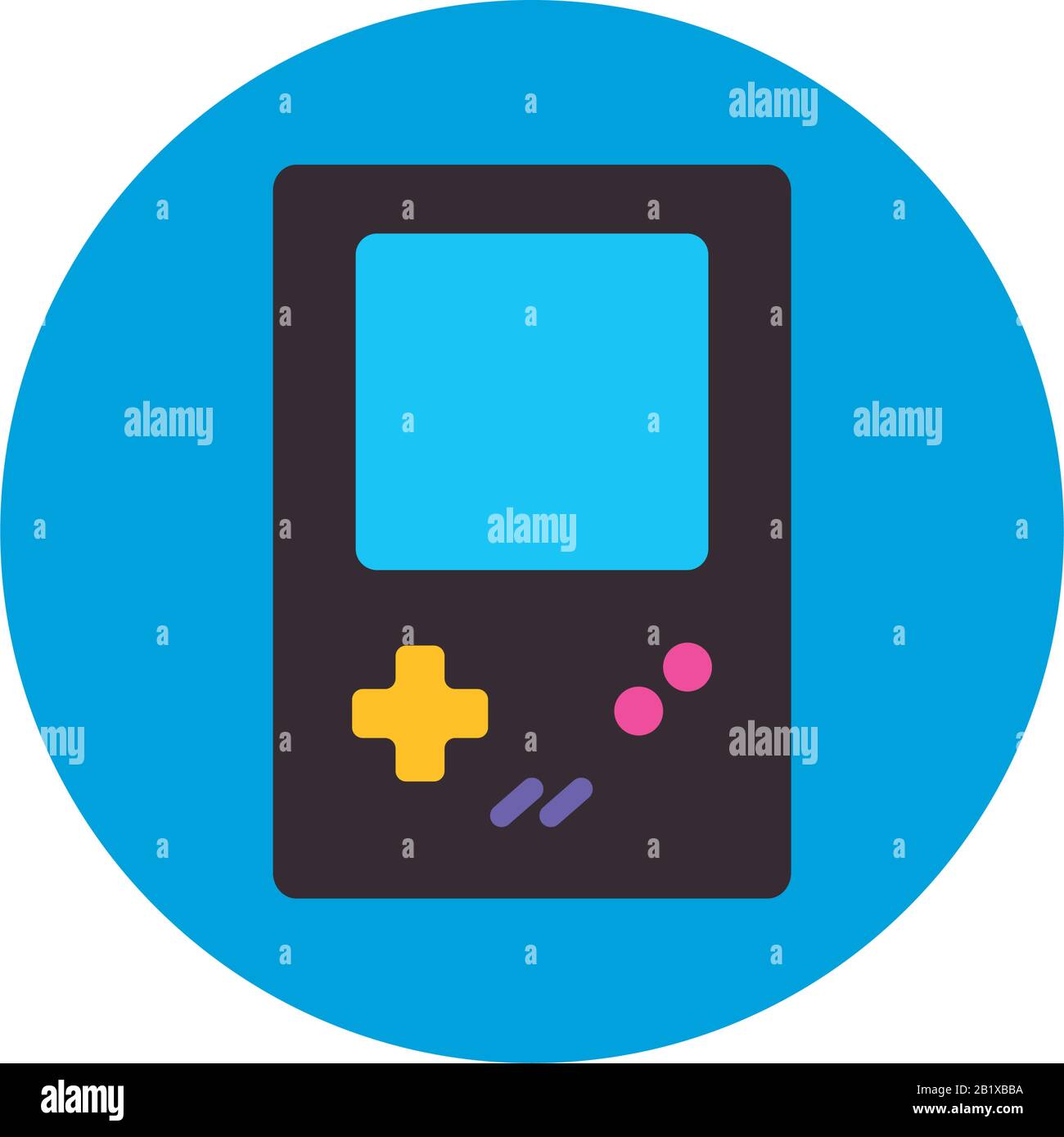 portable console flat block style icon design, Videogame play leisure ...