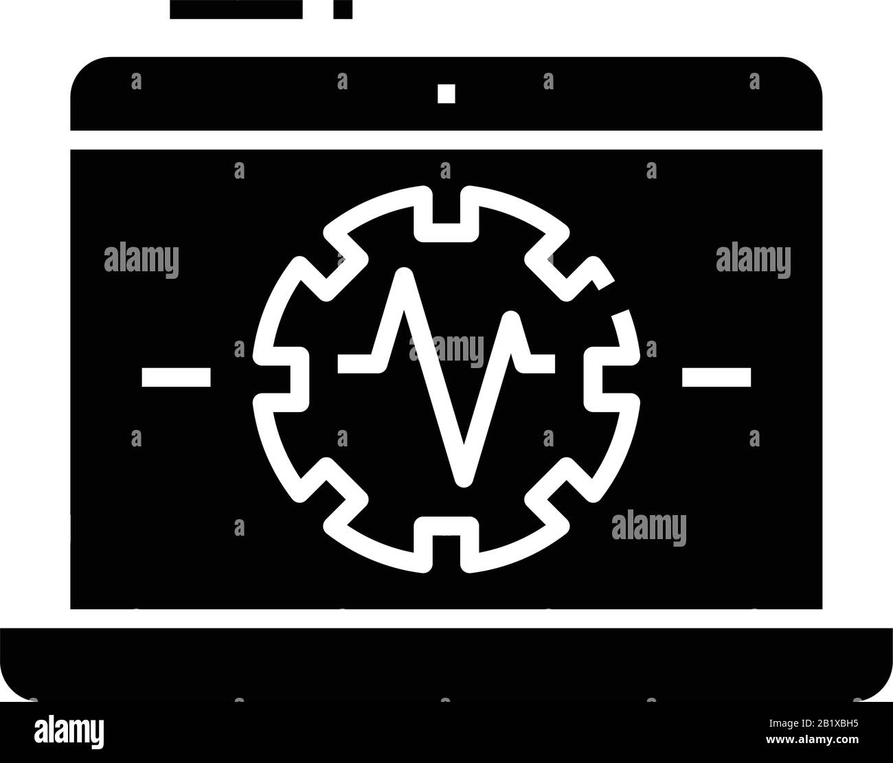 Data settings black icon, concept illustration, vector flat symbol, glyph sign. Stock Vector