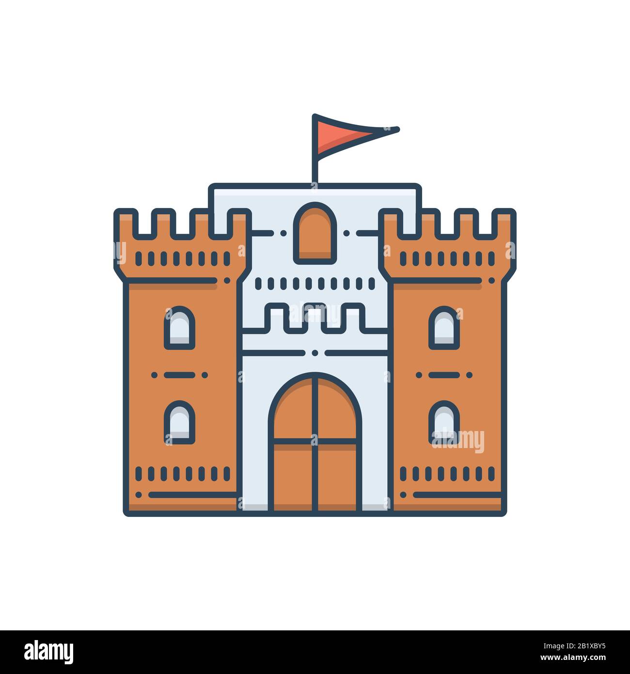 Illustration for castle flag chateau Stock Vector
