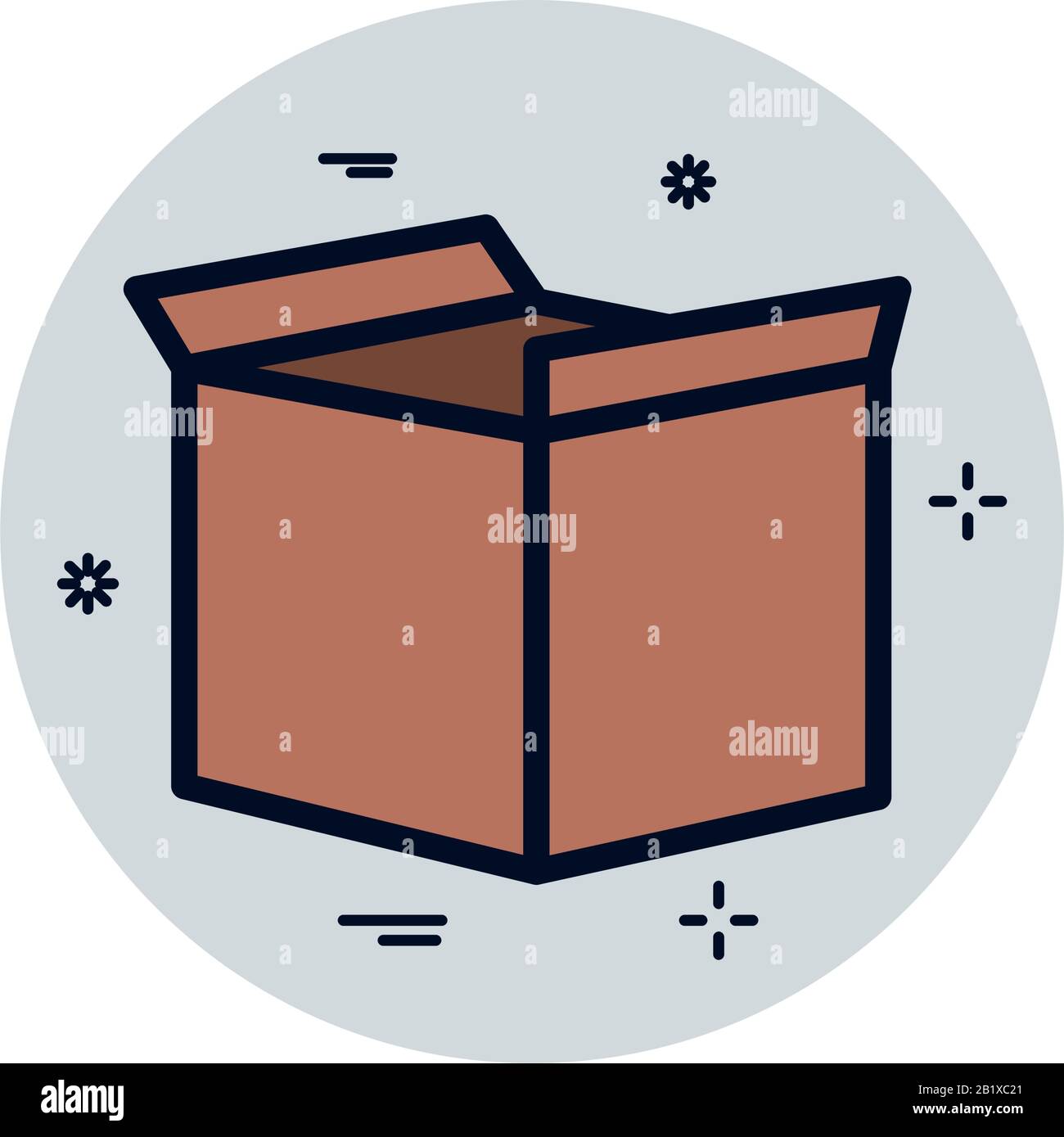 open box fill block style icon design, Delivery logistics