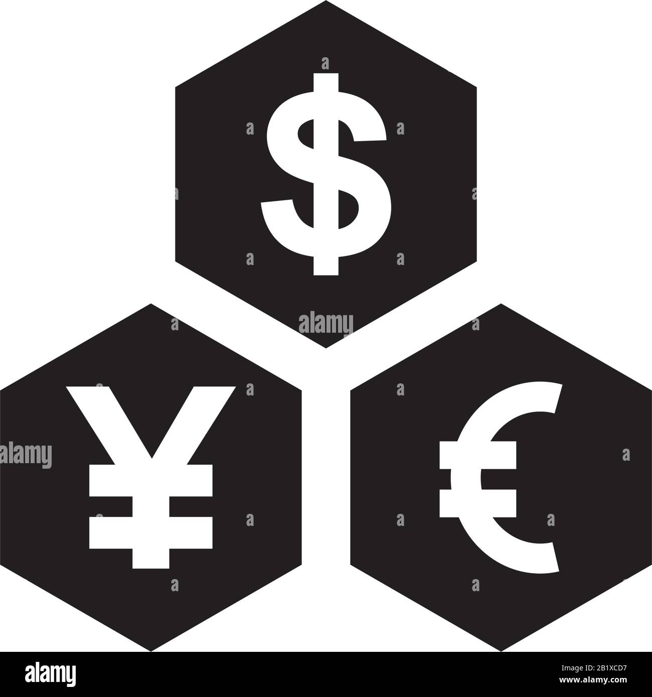 Dollar Euro Yen download icon template black color editable. Dollar Euro Yen download icon symbol Flat vector illustration for graphic and web design. Stock Vector