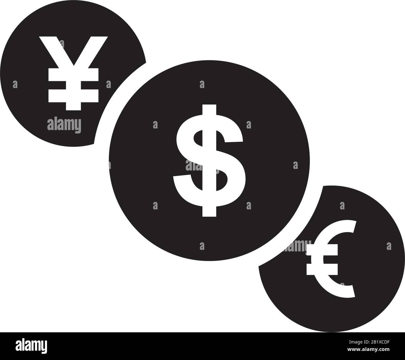 Dollar Euro Yen download icon template black color editable. Dollar ...