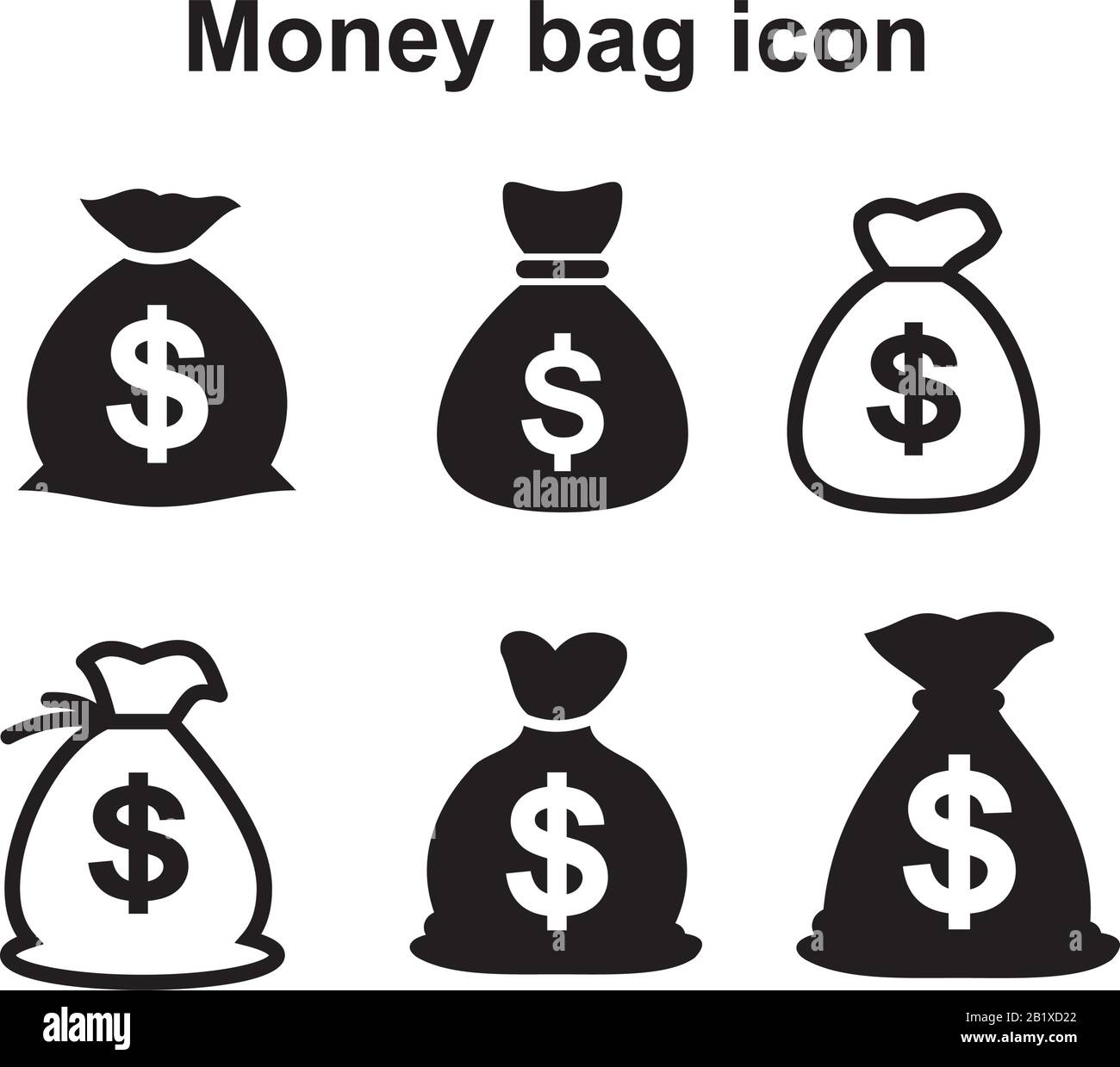 Money bag icon template black color editable. Money bag icon symbol Flat  vector illustration for graphic and web design Stock Vector Image & Art -  Alamy