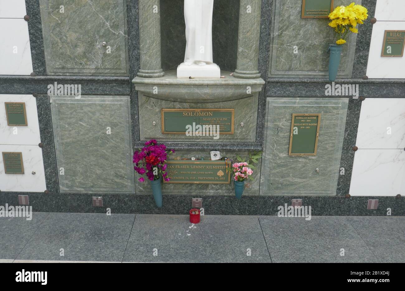 Los Angeles, California, USA 27th February 2020 A general view of atmosphere of Ian Fraser 'Lemmy' Kilmister's Grave on February 27, 2020 at Forest Lawn Memorial Park in Los Angeles, California, USA. Photo by Barry King/Alamy Stock Photo Stock Photo