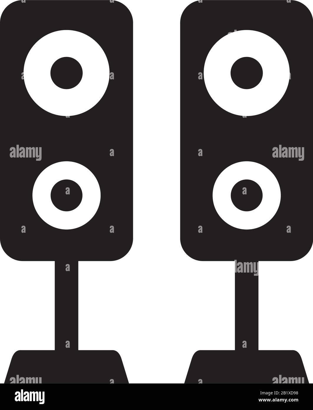 Stereo Speaker Icon template black color editable. Stereo Speaker Icon