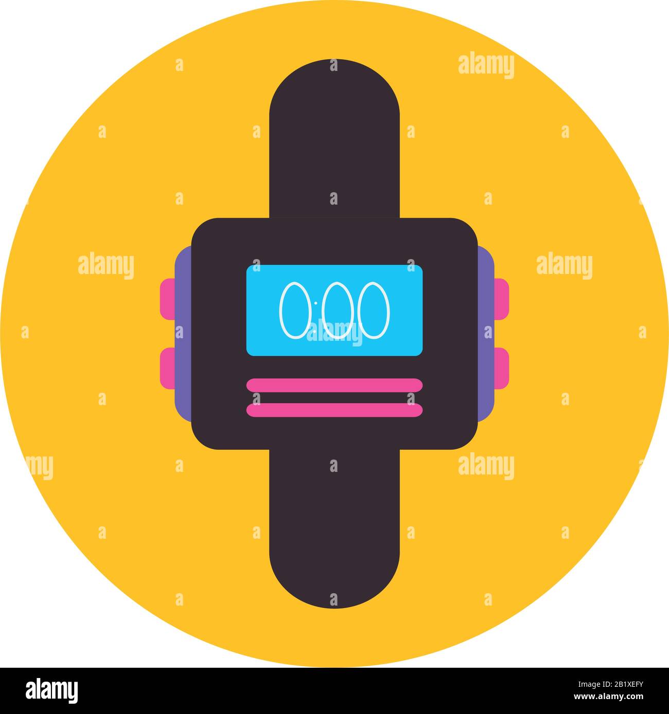Watch instrument flat block style icon design, Time tool clock second ...