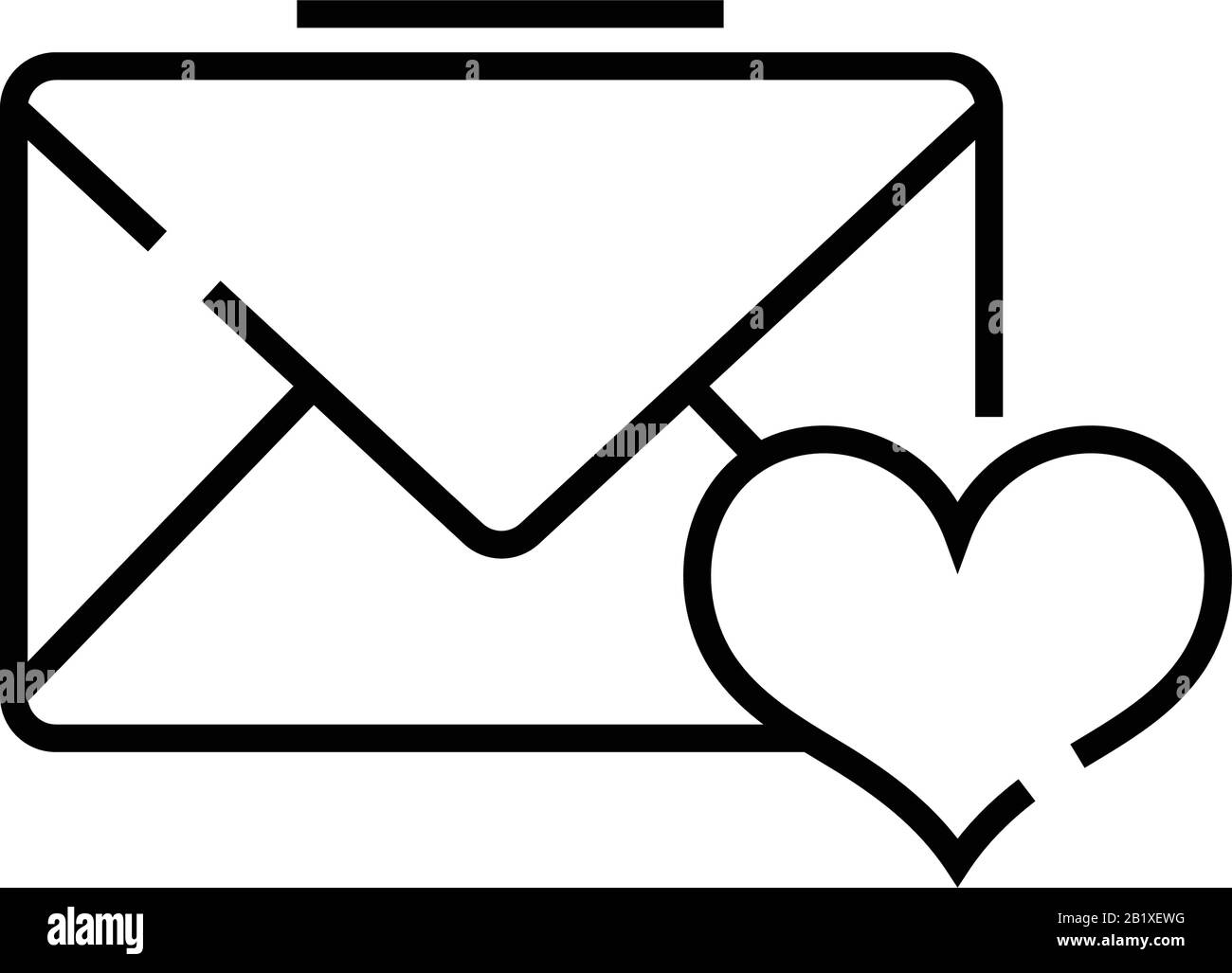 Love letter line icon, concept sign, outline vector illustration ...
