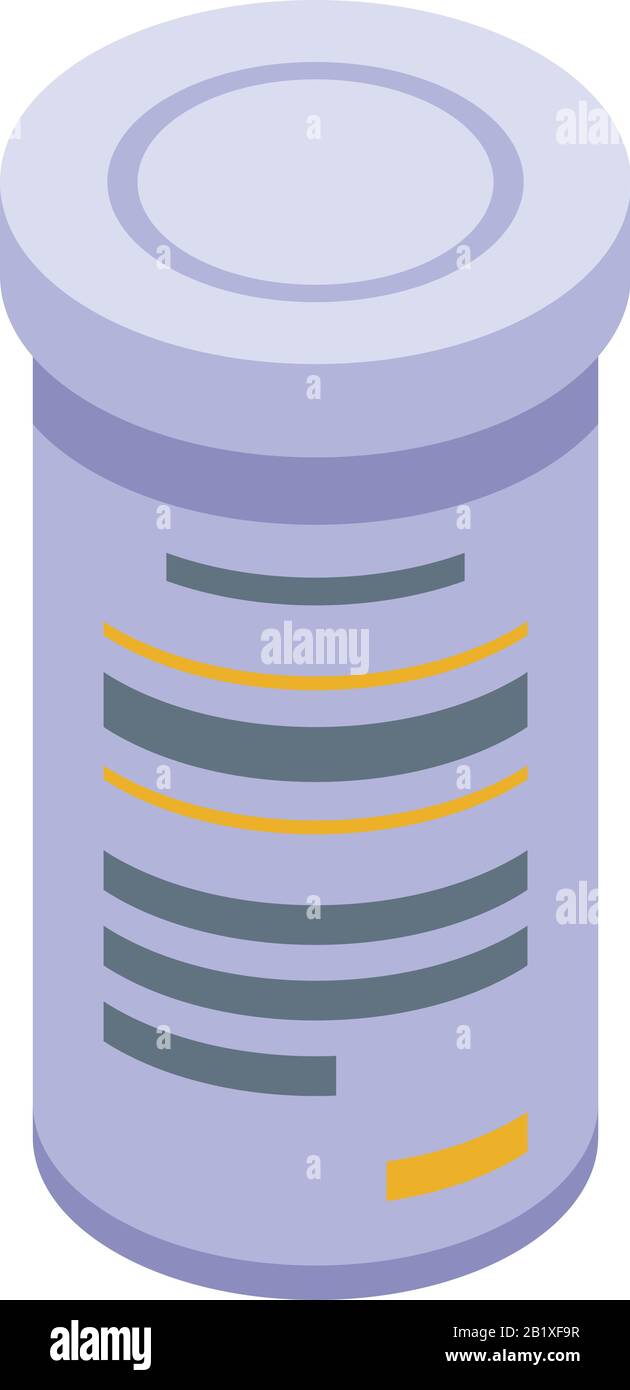 Aspirine jar icon, isometric style Stock Vector