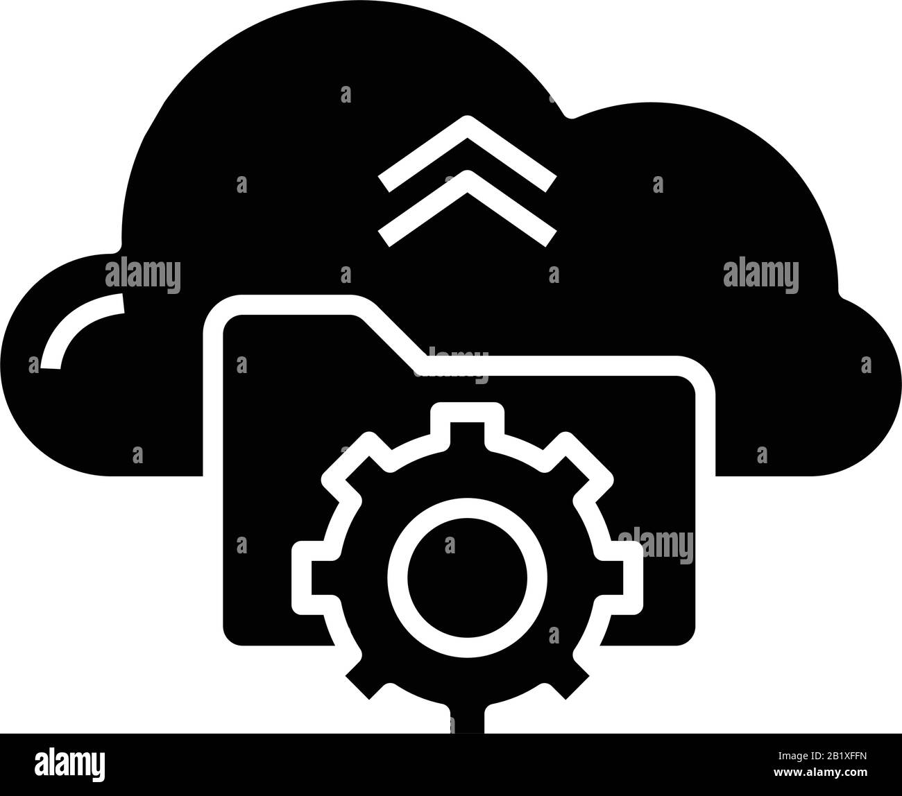 Cloud technologies black icon, concept illustration, vector flat symbol, glyph sign. Stock Vector
