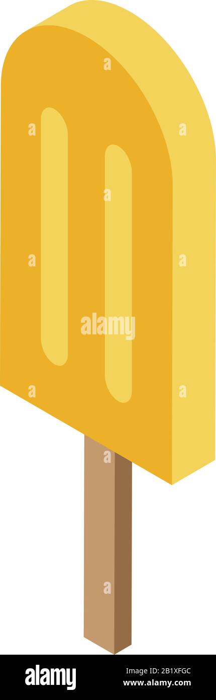 Persimmon popsicle icon, isometric style Stock Vector