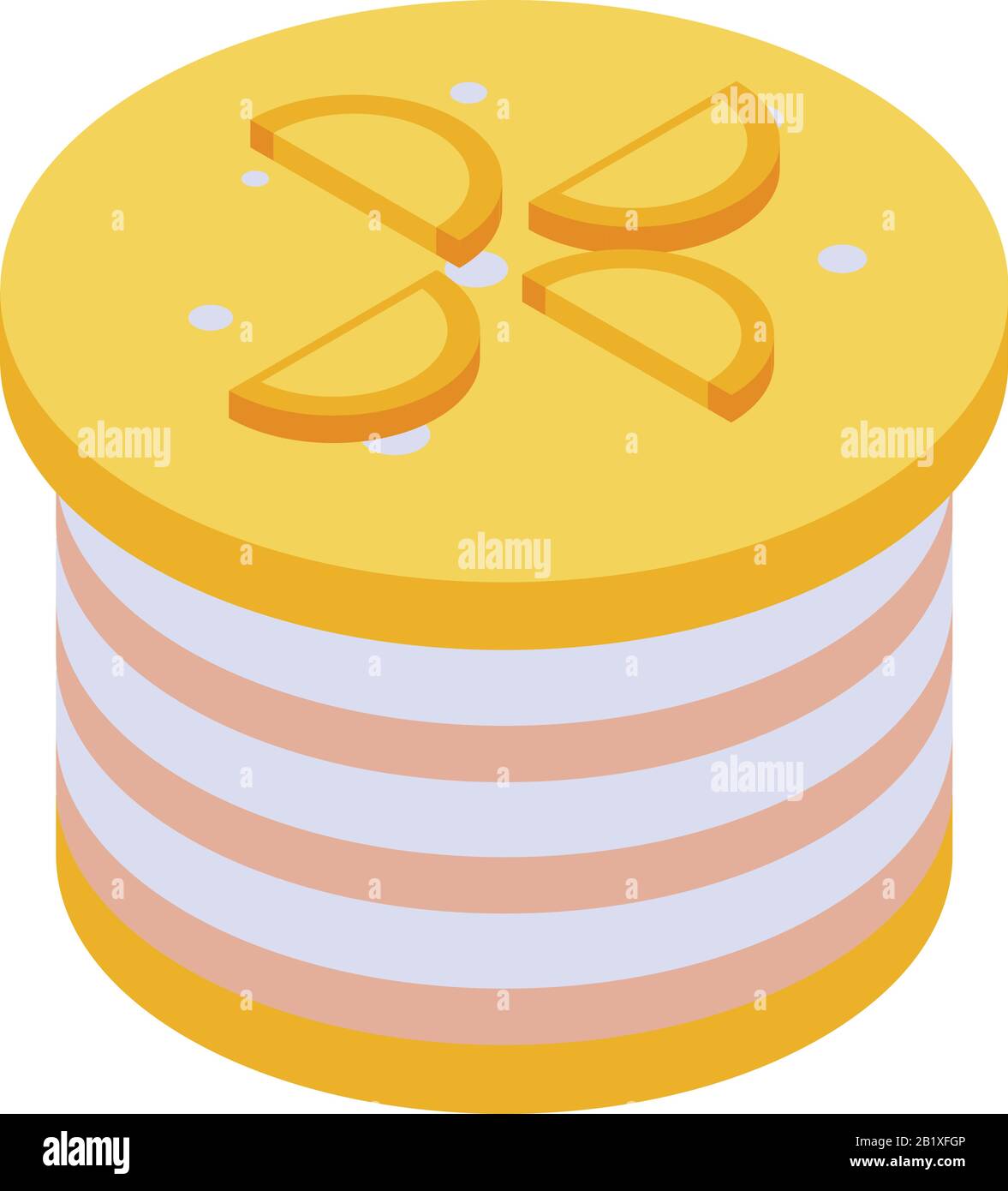 Persimmon pancake icon, isometric style Stock Vector