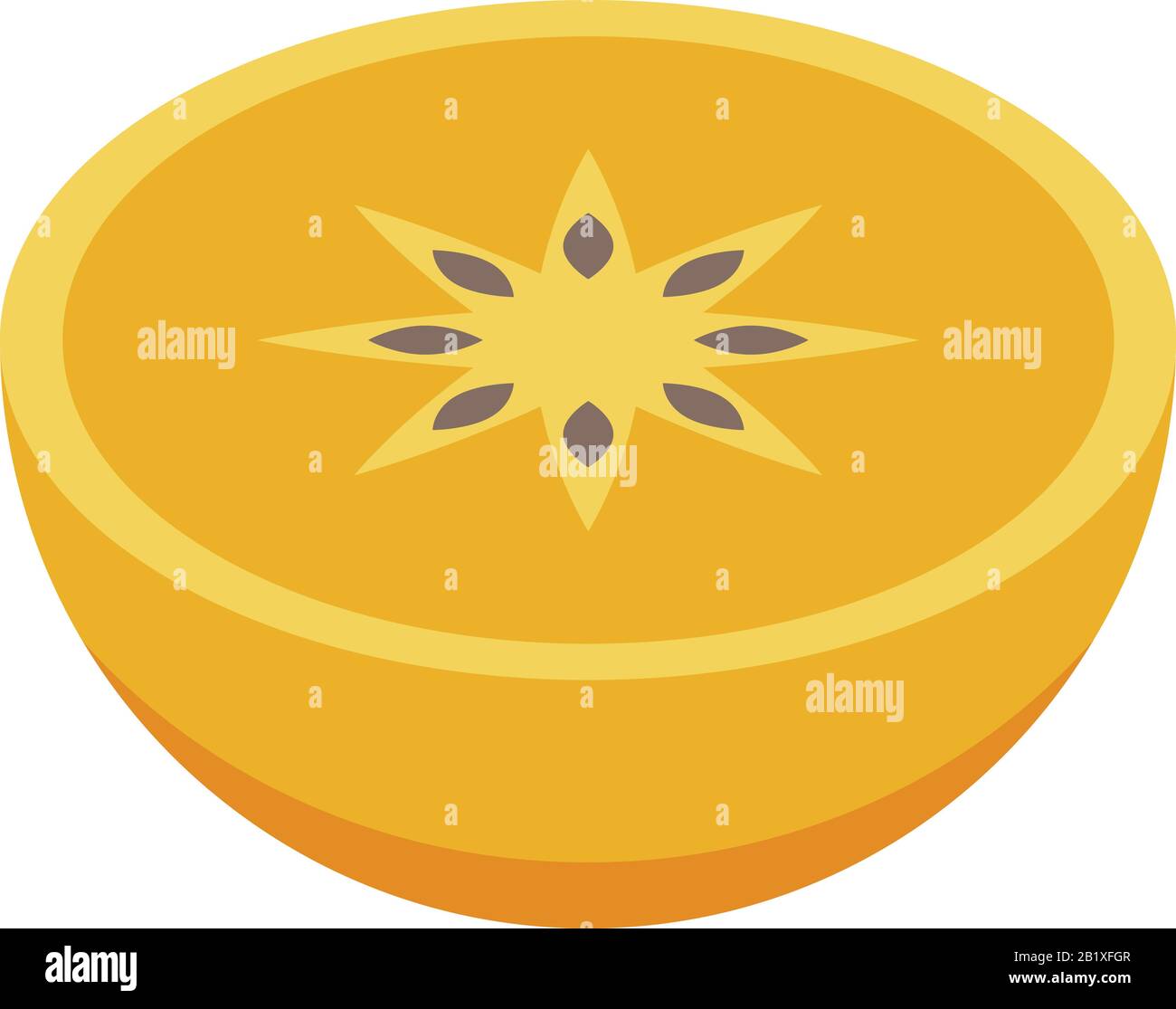 Sweet half persimmon icon, isometric style Stock Vector