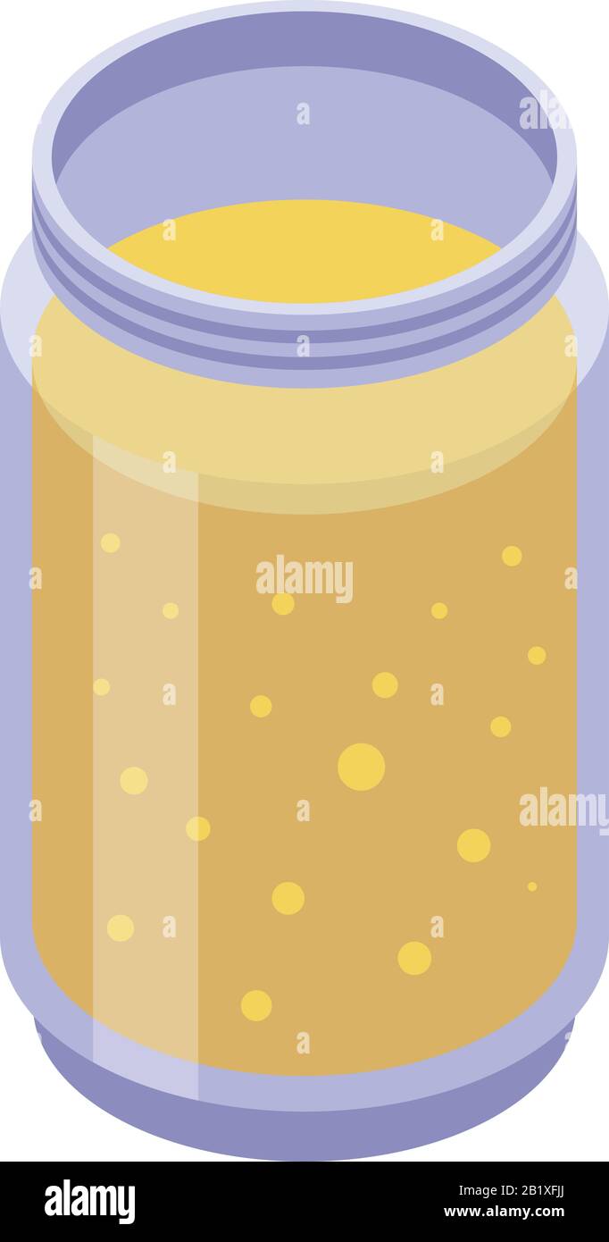 Persimmon smoothie icon, isometric style Stock Vector