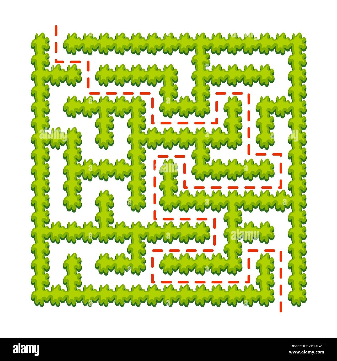 Abstract square labyrinth - green garden. Game for kids. Puzzle for ...