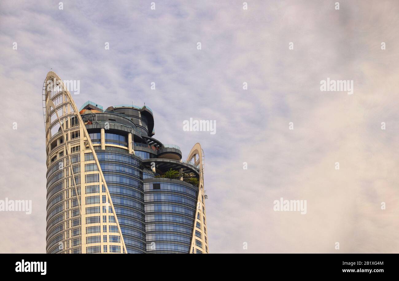 Generic building against a clear blue sky to show concept of economic growth, financial progress and globalization Stock Photo