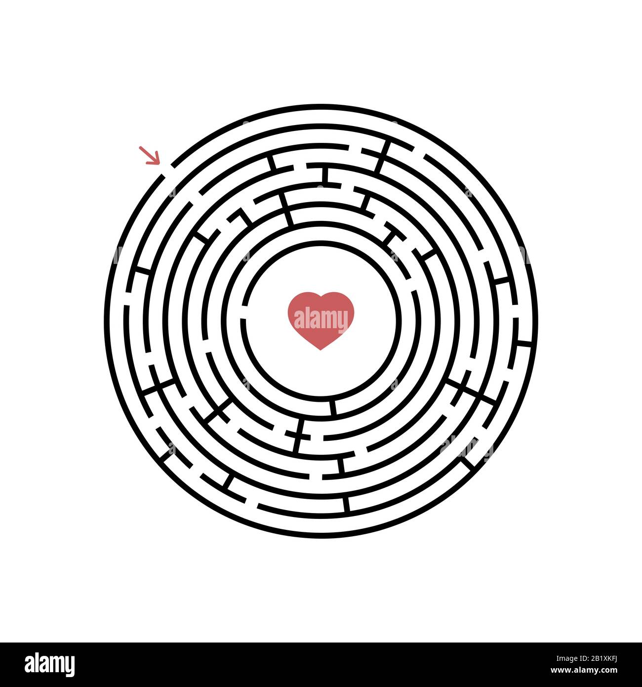 Black round labyrinth with entrance and exit. An interesting and useful ...