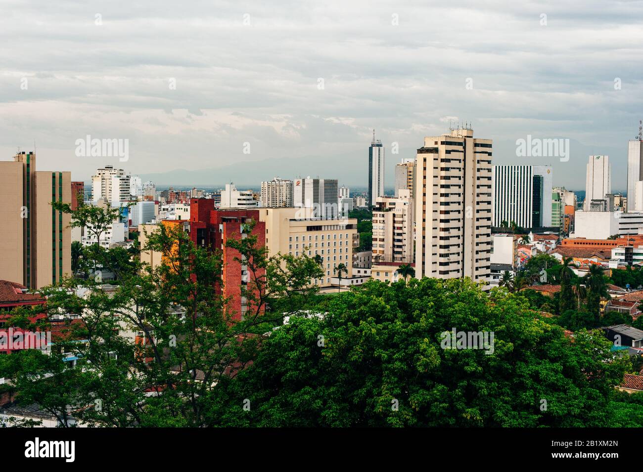 Santiago de Cali, Valle del Cauca, Colombia - March 2019 Panoramic of the City Cali. Stock Photo